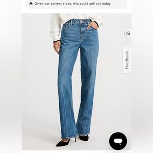 High Waisted Medium Wash Relaxed Straight Jeans